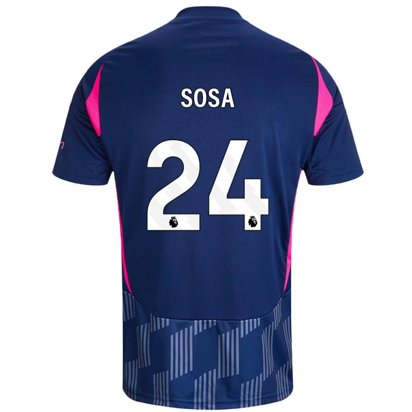 Danxen Kid Ramón Sosa #24 Royal Blue Pink Away Jersey 2024/25 T-Shirt