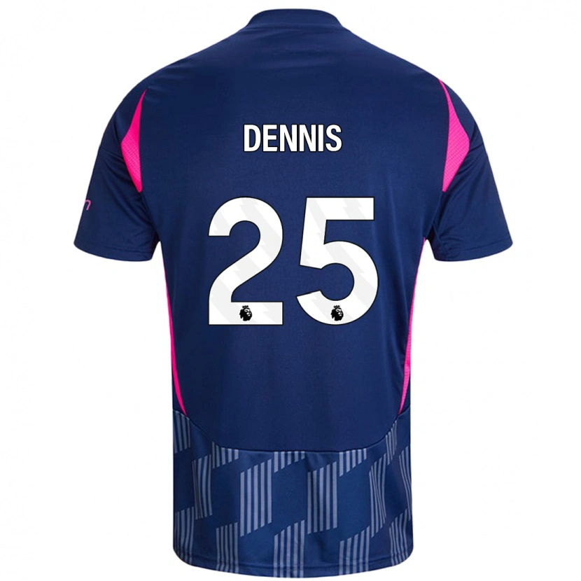 Danxen Kid Emmanuel Dennis #25 Royal Blue Pink Away Jersey 2024/25 T-Shirt