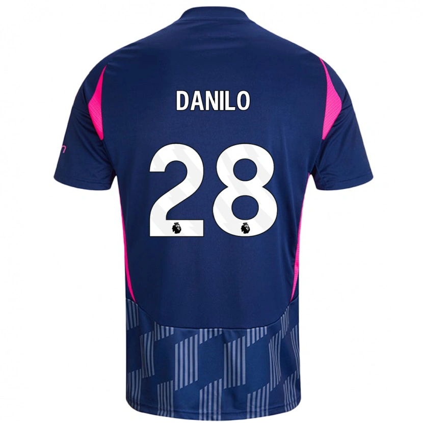 Danxen Kid Danilo #28 Royal Blue Pink Away Jersey 2024/25 T-Shirt