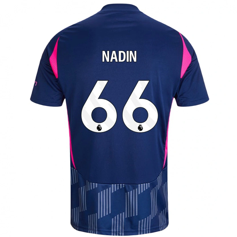 Danxen Kid Jack Nadin #66 Royal Blue Pink Away Jersey 2024/25 T-Shirt