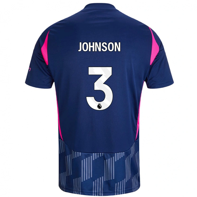 Danxen Kid Nat Johnson #3 Royal Blue Pink Away Jersey 2024/25 T-Shirt