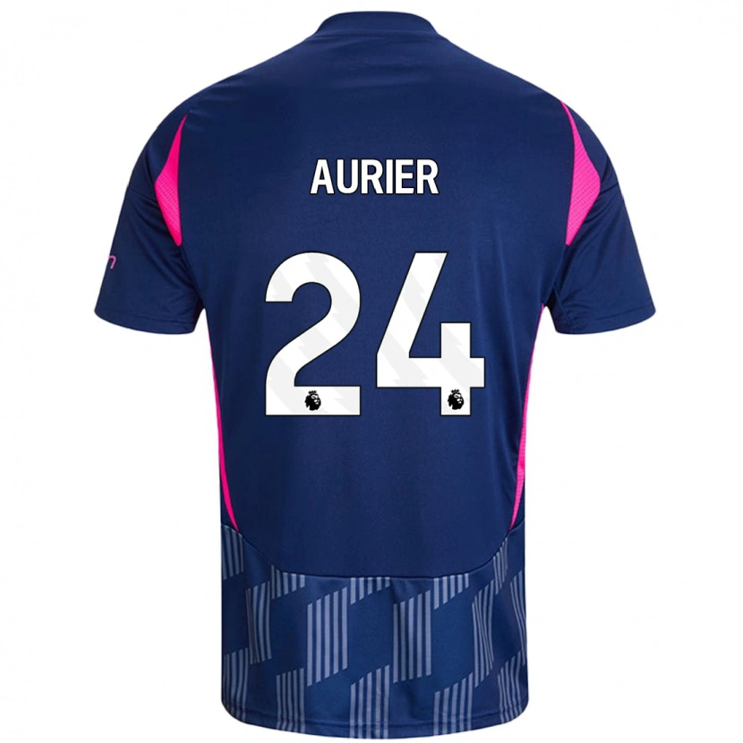 Danxen Kid Serge Aurier #24 Royal Blue Pink Away Jersey 2024/25 T-Shirt