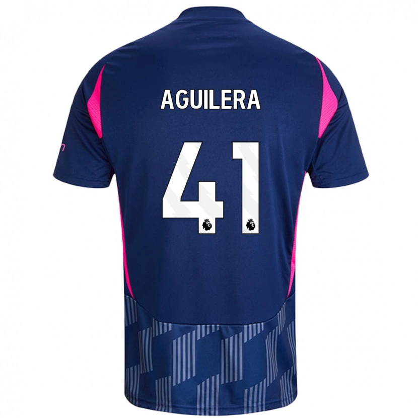 Danxen Kid Brandon Aguilera #41 Royal Blue Pink Away Jersey 2024/25 T-Shirt