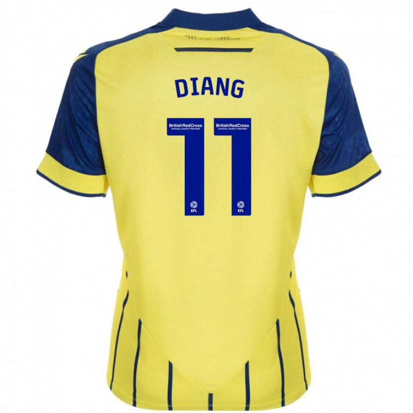 Danxen Kid Grady Diangana #11 Yellow Blue Away Jersey 2024/25 T-Shirt