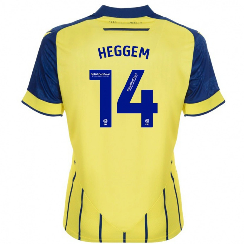 Danxen Kid Torbjørn Heggem #14 Yellow Blue Away Jersey 2024/25 T-Shirt