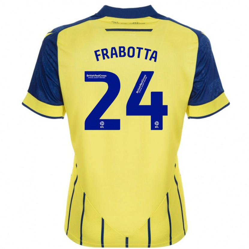 Danxen Kid Gianluca Frabotta #24 Yellow Blue Away Jersey 2024/25 T-Shirt