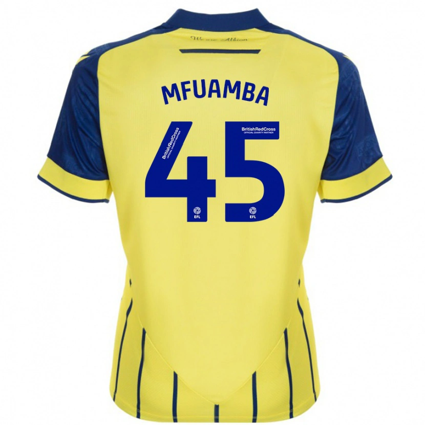 Danxen Kid Kevin Mfuamba #45 Yellow Blue Away Jersey 2024/25 T-Shirt