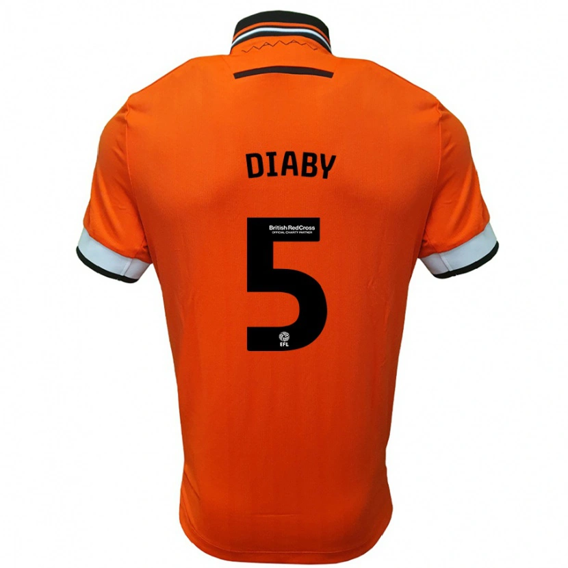 Danxen Kid Bambo Diaby #5 Orange White Away Jersey 2024/25 T-Shirt