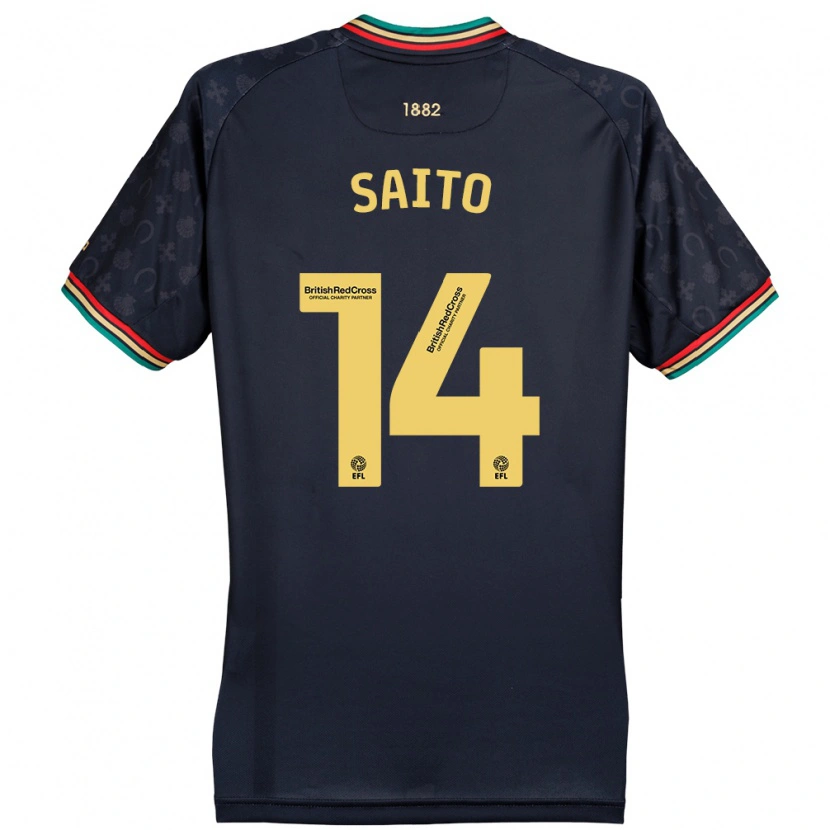 Danxen Kid Koki Saito #14 Dark Navy Blue Away Jersey 2024/25 T-Shirt