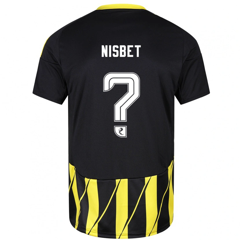 Danxen Kid Kevin Nisbet #0 Black Yellow Away Jersey 2024/25 T-Shirt