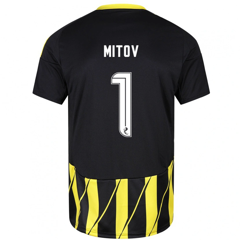 Danxen Kid Dimitar Mitov #1 Black Yellow Away Jersey 2024/25 T-Shirt