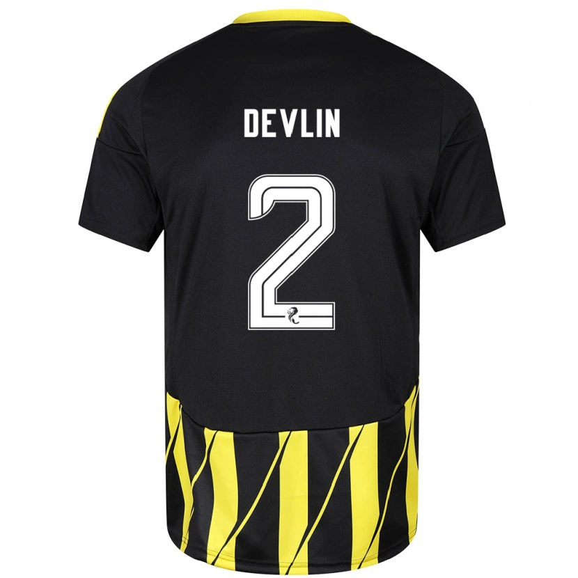 Danxen Kid Nicky Devlin #2 Black Yellow Away Jersey 2024/25 T-Shirt