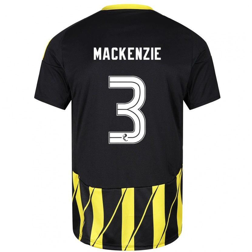 Danxen Kid Jack Mackenzie #3 Black Yellow Away Jersey 2024/25 T-Shirt