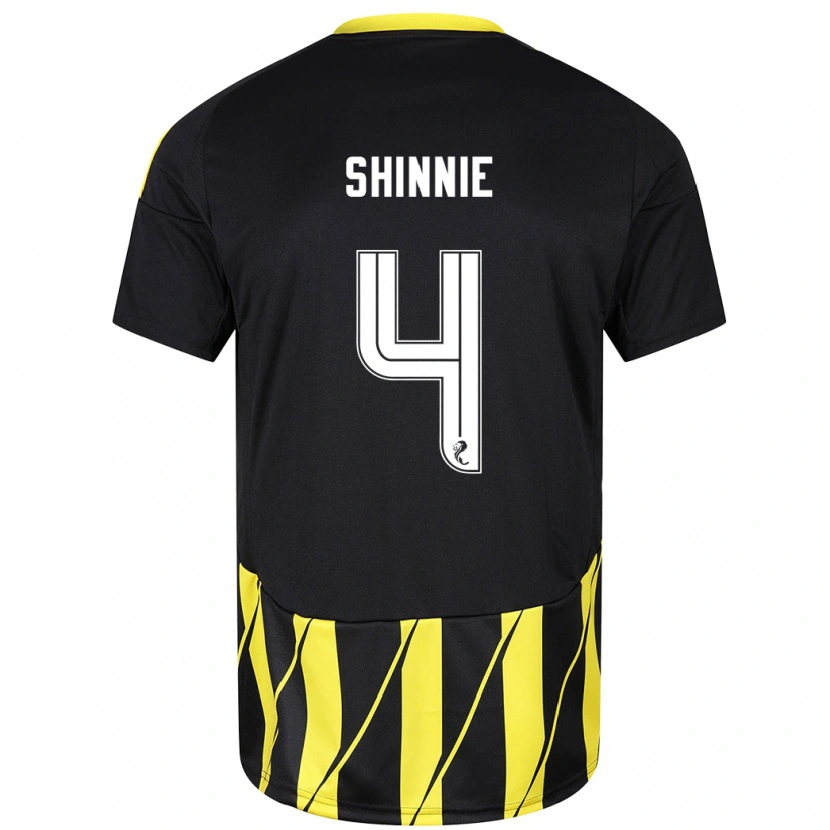 Danxen Kid Graeme Shinnie #4 Black Yellow Away Jersey 2024/25 T-Shirt