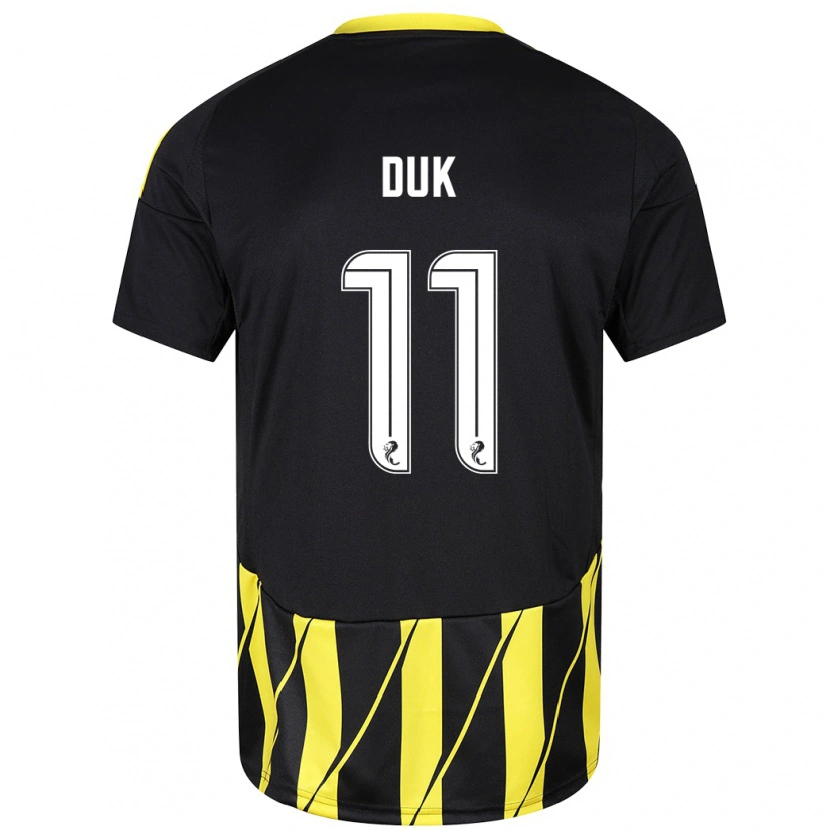 Danxen Kid Duk #11 Black Yellow Away Jersey 2024/25 T-Shirt