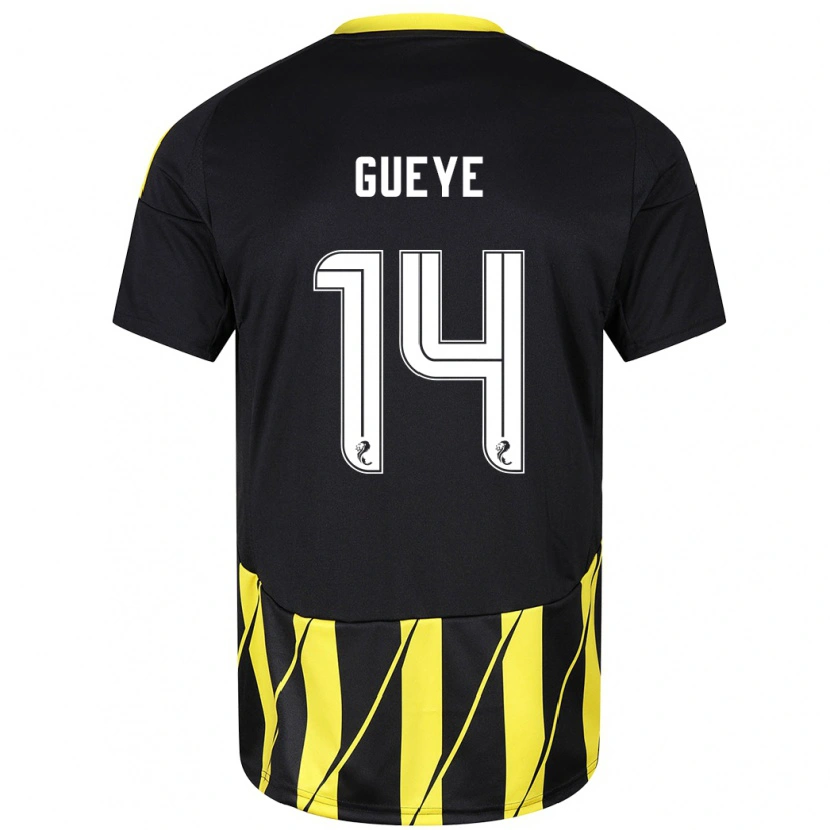 Danxen Kid Pape Habib Guèye #14 Black Yellow Away Jersey 2024/25 T-Shirt