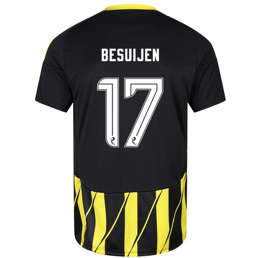 Danxen Kid Vicente Besuijen #17 Black Yellow Away Jersey 2024/25 T-Shirt