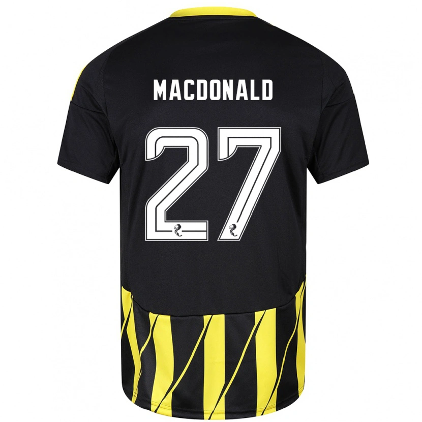 Danxen Kid Angus Macdonald #27 Black Yellow Away Jersey 2024/25 T-Shirt