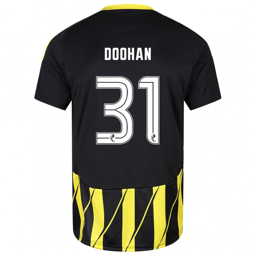 Danxen Kid Ross Doohan #31 Black Yellow Away Jersey 2024/25 T-Shirt