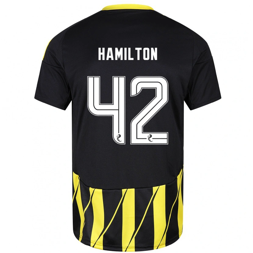 Danxen Kid Brendan Hamilton #42 Black Yellow Away Jersey 2024/25 T-Shirt