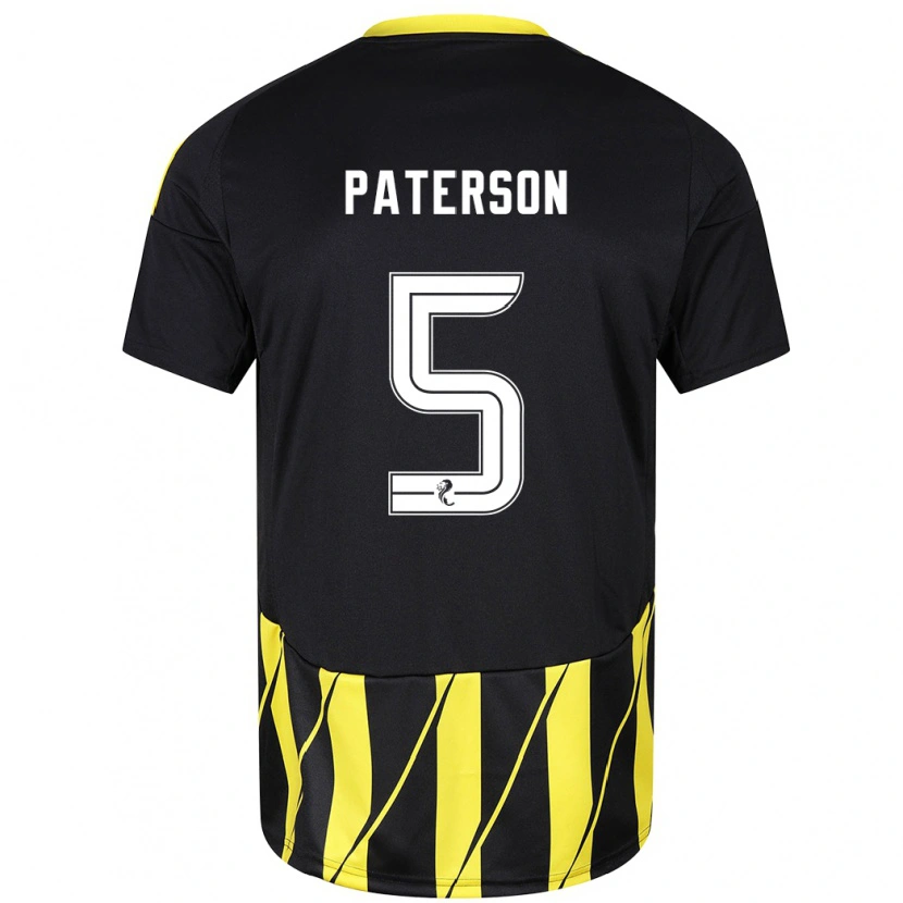 Danxen Kid Donna Paterson #5 Black Yellow Away Jersey 2024/25 T-Shirt