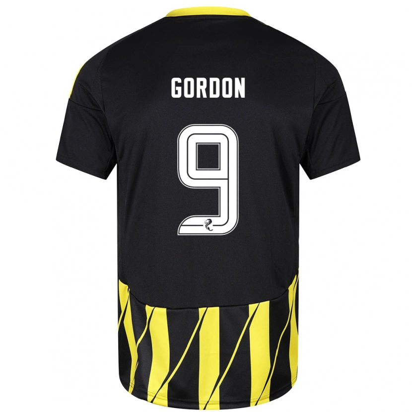 Danxen Kid Lauren Gordon #9 Black Yellow Away Jersey 2024/25 T-Shirt