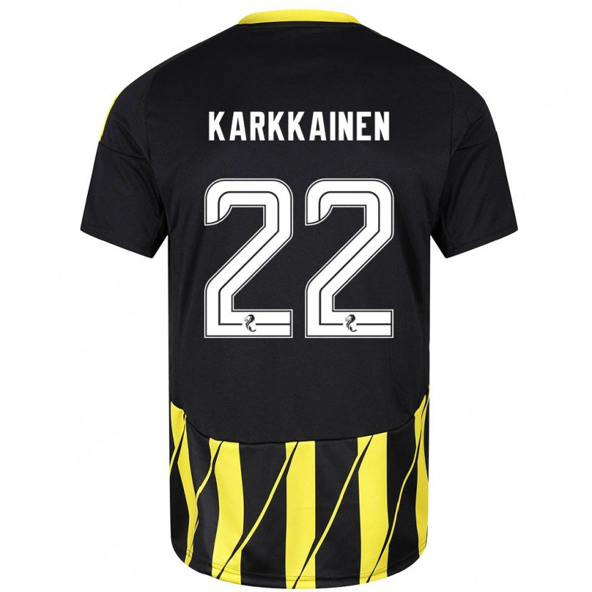 Danxen Kid Elena Kärkkäinen #22 Black Yellow Away Jersey 2024/25 T-Shirt