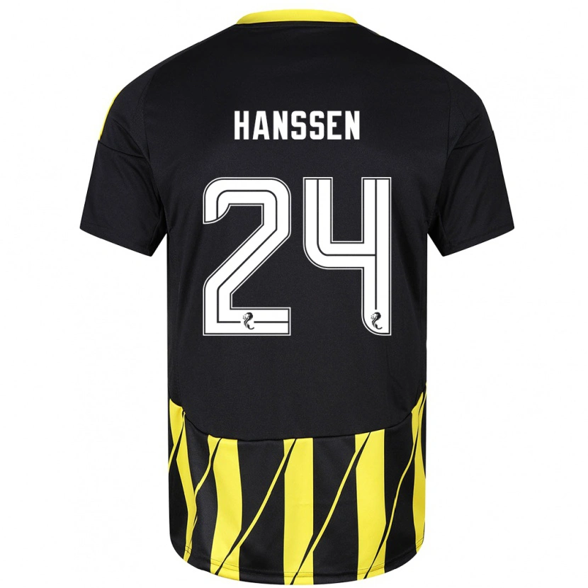 Danxen Kid Nadine Hanssen #24 Black Yellow Away Jersey 2024/25 T-Shirt