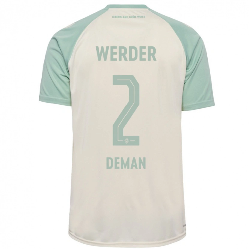 Danxen Kid Olivier Deman #2 Off-White Light Green Away Jersey 2024/25 T-Shirt