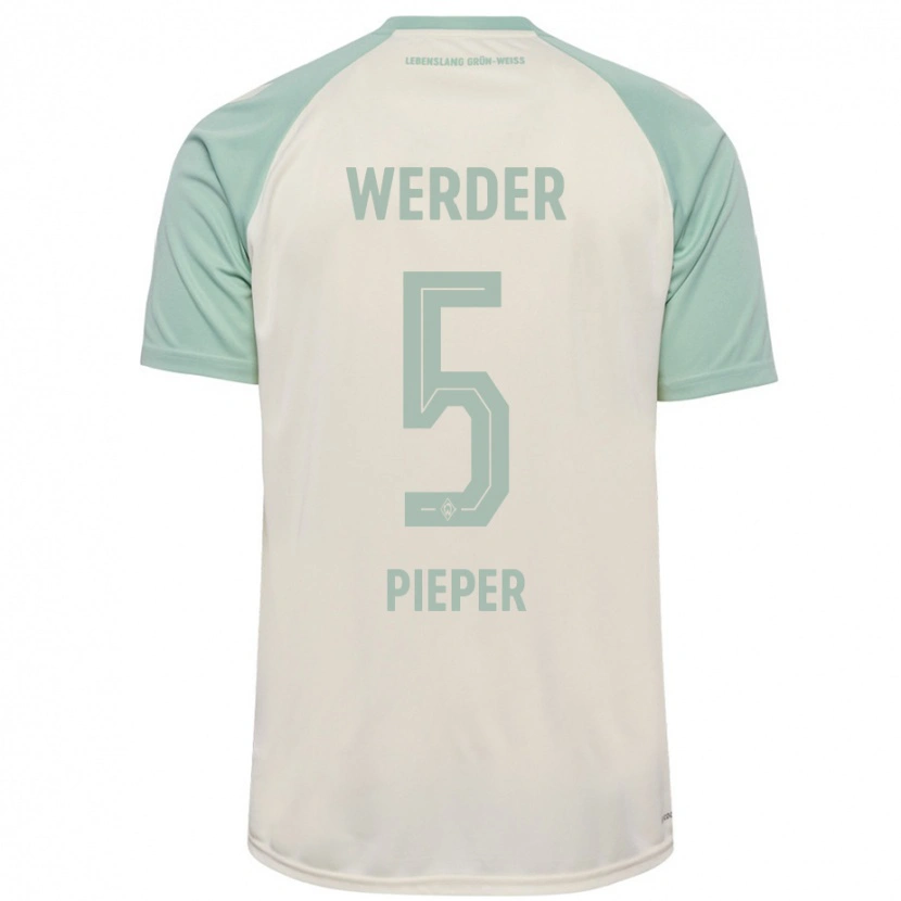 Danxen Kid Amos Pieper #5 Off-White Light Green Away Jersey 2024/25 T-Shirt