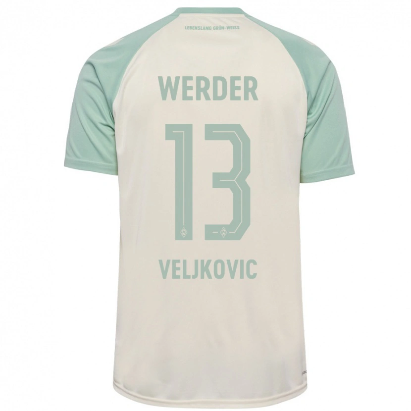 Danxen Kid Milos Veljkovic #13 Off-White Light Green Away Jersey 2024/25 T-Shirt