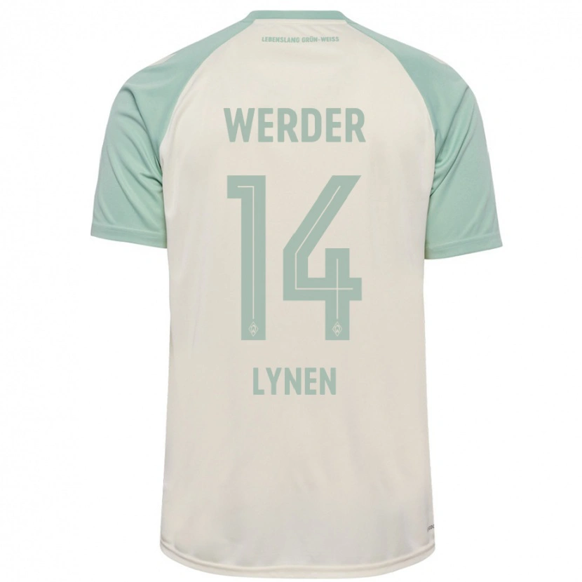 Danxen Kid Senne Lynen #14 Off-White Light Green Away Jersey 2024/25 T-Shirt