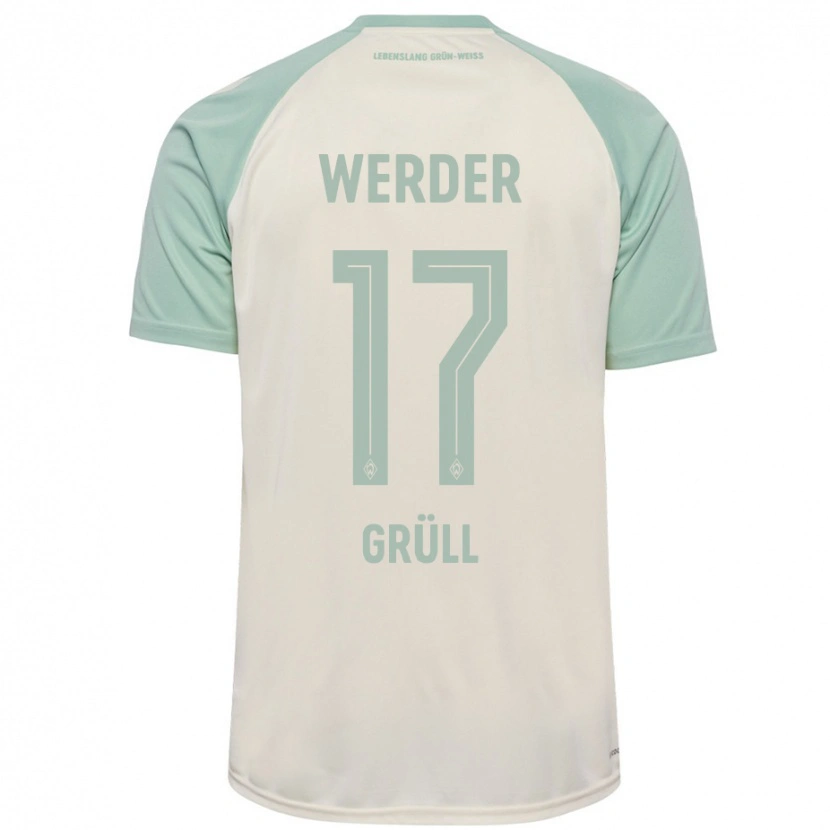 Danxen Kid Marco Grüll #17 Off-White Light Green Away Jersey 2024/25 T-Shirt