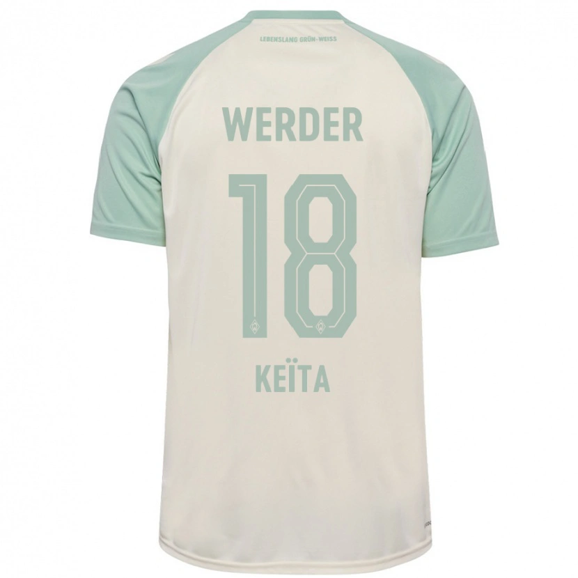 Danxen Kid Naby Keïta #18 Off-White Light Green Away Jersey 2024/25 T-Shirt