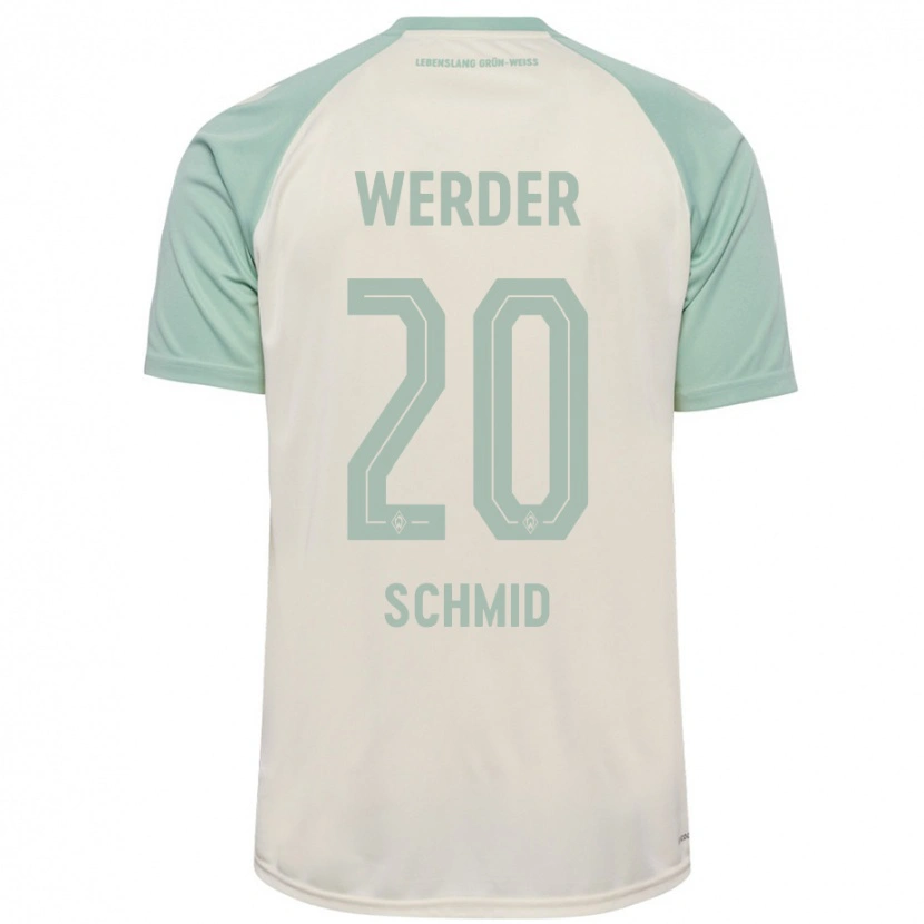 Danxen Kid Romano Schmid #20 Off-White Light Green Away Jersey 2024/25 T-Shirt