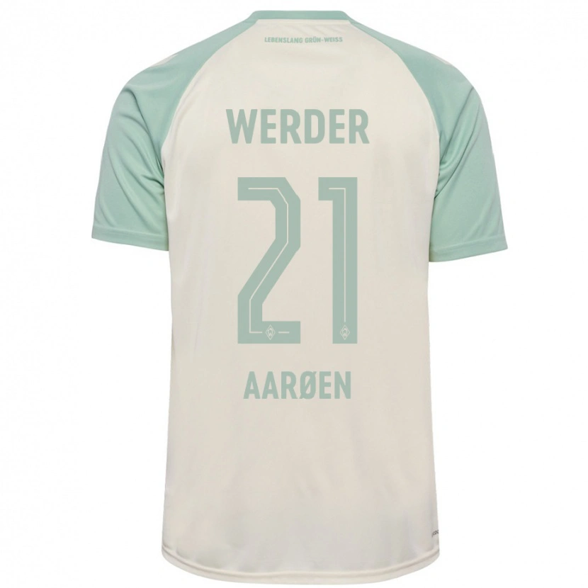 Danxen Kid Isak Hansen-Aarøen #21 Off-White Light Green Away Jersey 2024/25 T-Shirt