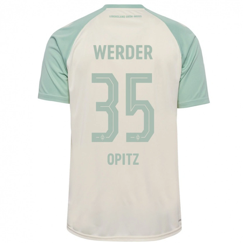 Danxen Kid Leon Opitz #35 Off-White Light Green Away Jersey 2024/25 T-Shirt