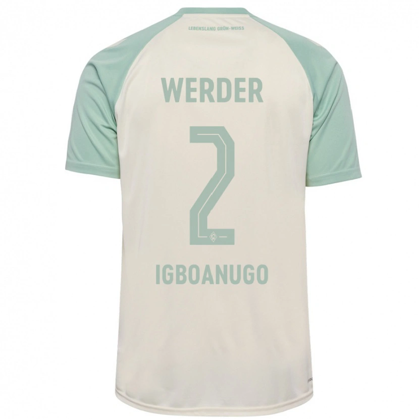 Danxen Kid David Igboanugo #2 Off-White Light Green Away Jersey 2024/25 T-Shirt