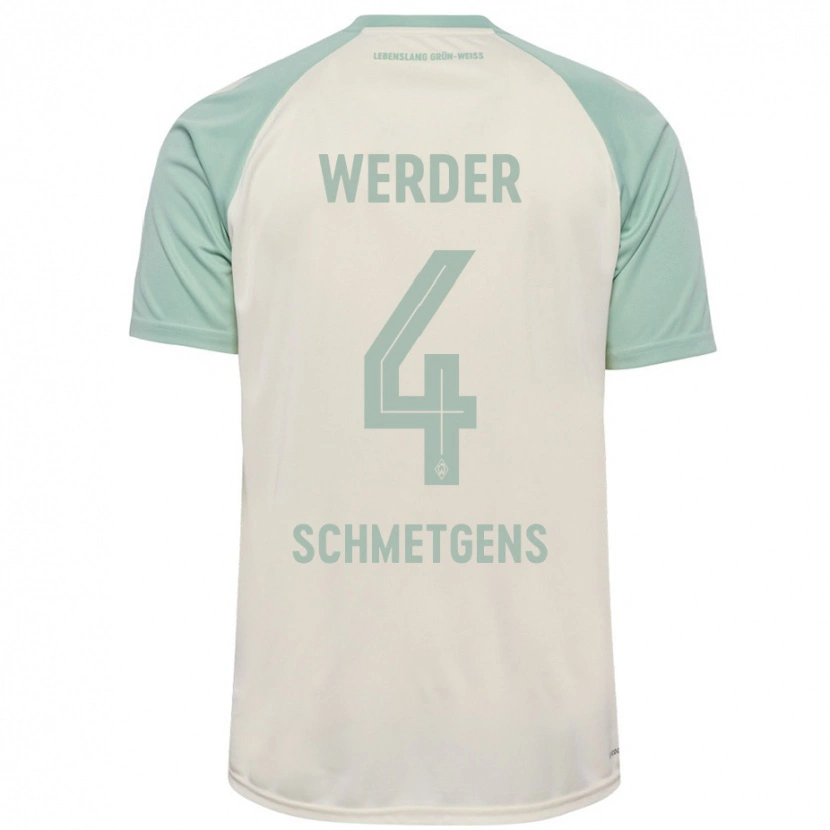 Danxen Kid Mick Schmetgens #4 Off-White Light Green Away Jersey 2024/25 T-Shirt