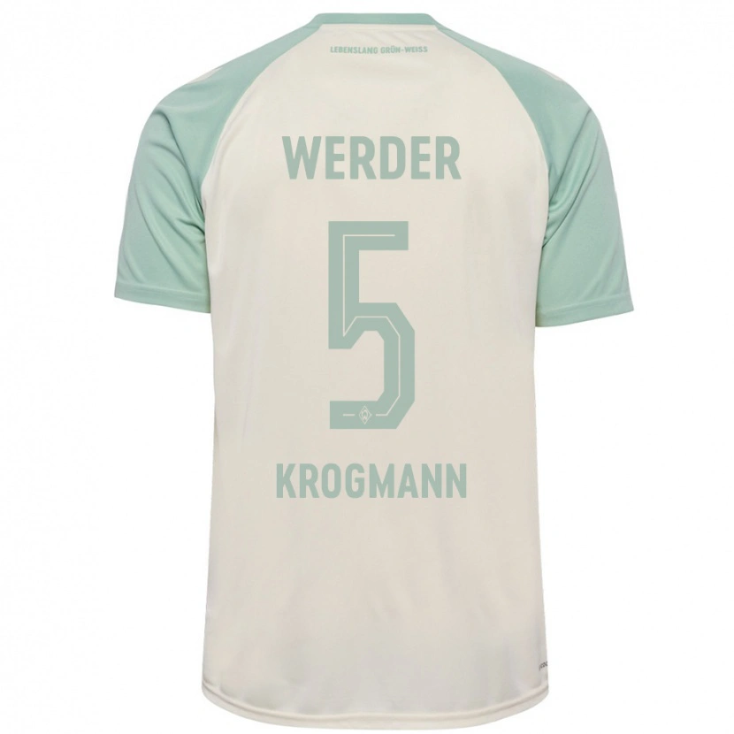 Danxen Kid Avid Krogmann #5 Off-White Light Green Away Jersey 2024/25 T-Shirt