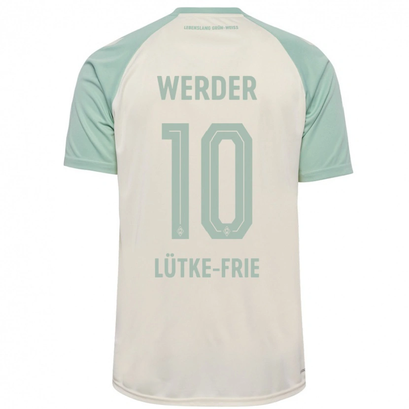 Danxen Kid Dennis Lütke-Frie #10 Off-White Light Green Away Jersey 2024/25 T-Shirt