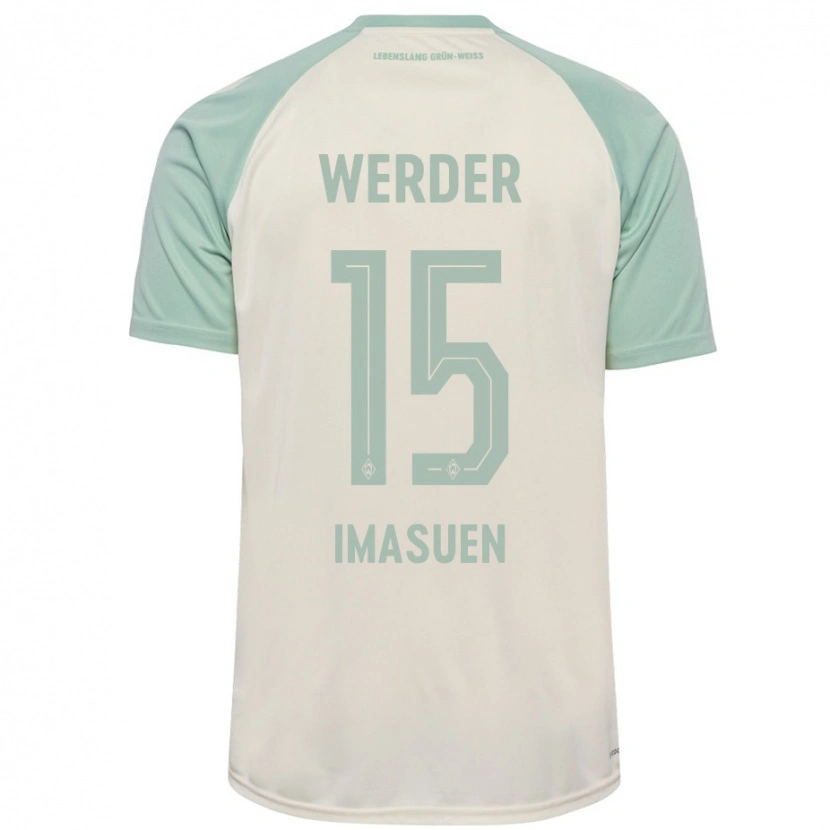 Danxen Kid Joel Imasuen #15 Off-White Light Green Away Jersey 2024/25 T-Shirt