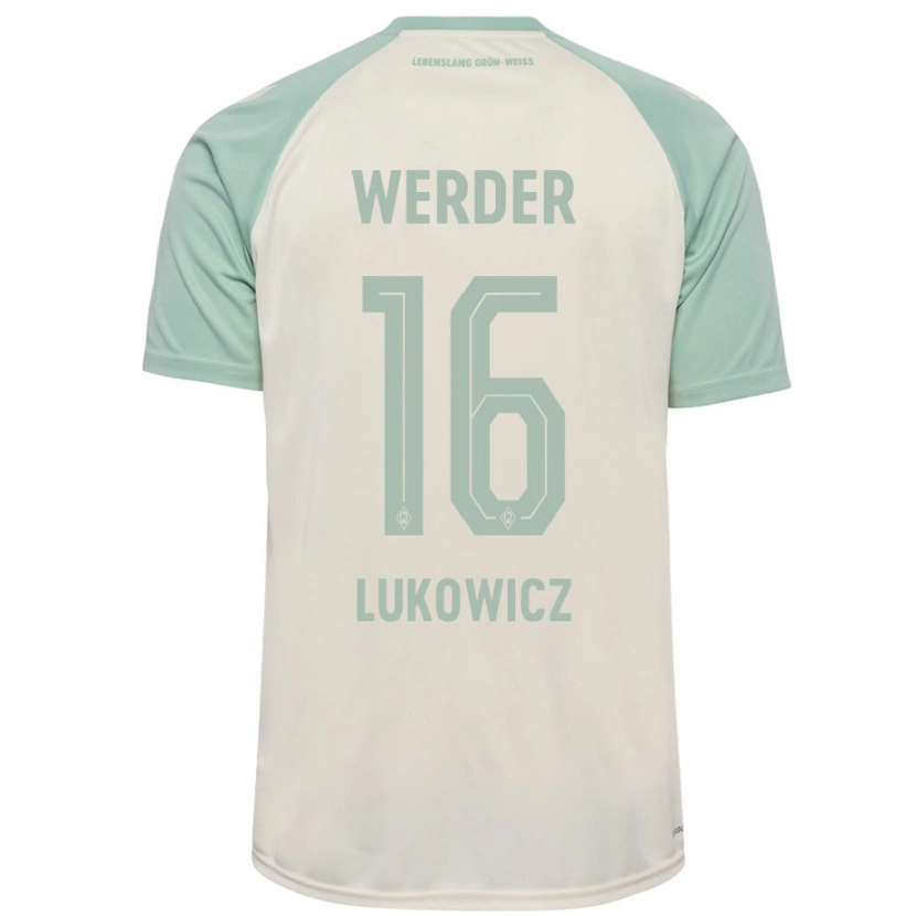 Danxen Kid Maik Lukowicz #16 Off-White Light Green Away Jersey 2024/25 T-Shirt