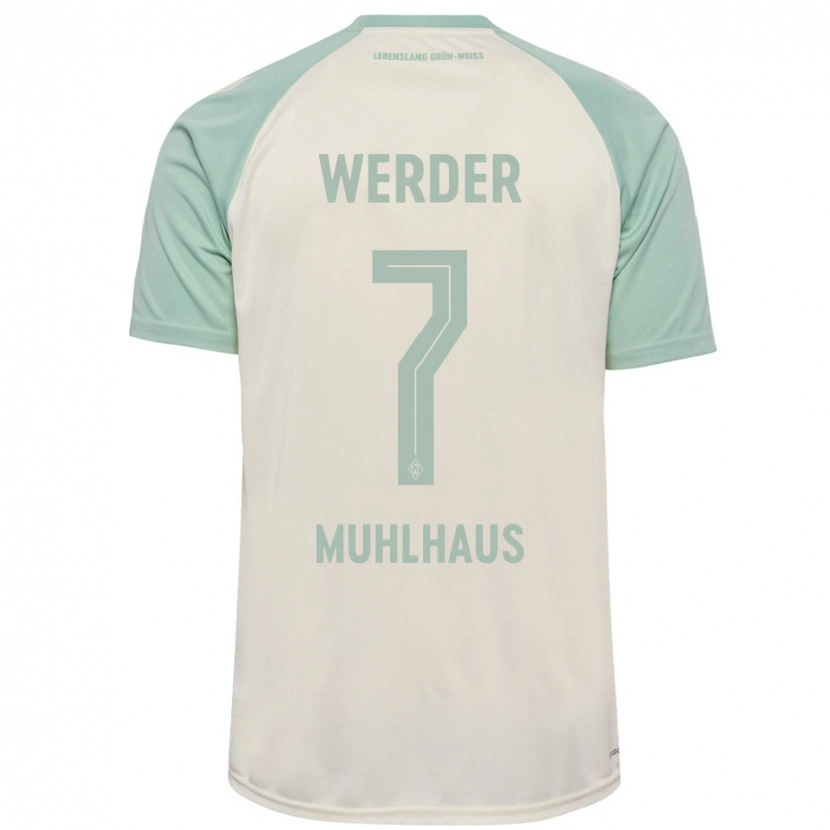 Danxen Kid Larissa Mühlhaus #7 Off-White Light Green Away Jersey 2024/25 T-Shirt