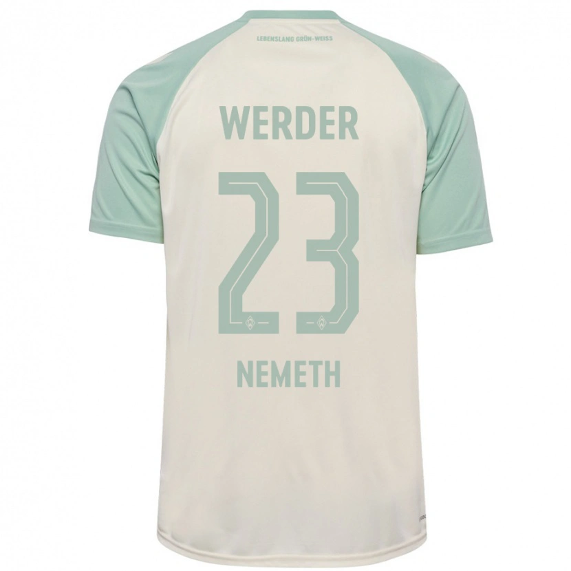 Danxen Kid Hanna Németh #23 Off-White Light Green Away Jersey 2024/25 T-Shirt