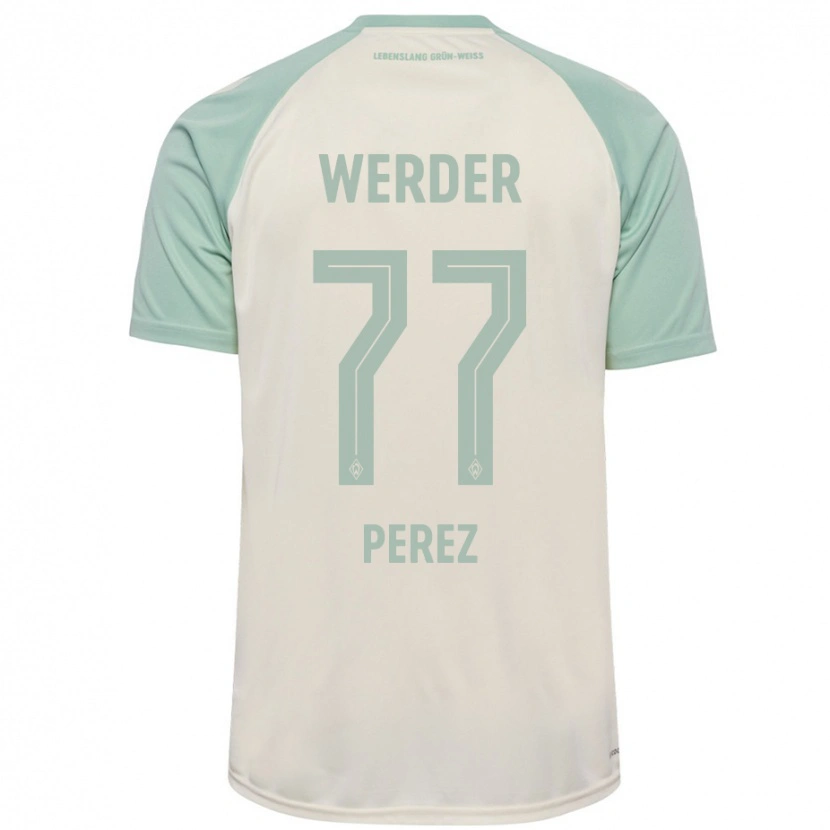 Danxen Kid Catalina Pérez #77 Off-White Light Green Away Jersey 2024/25 T-Shirt