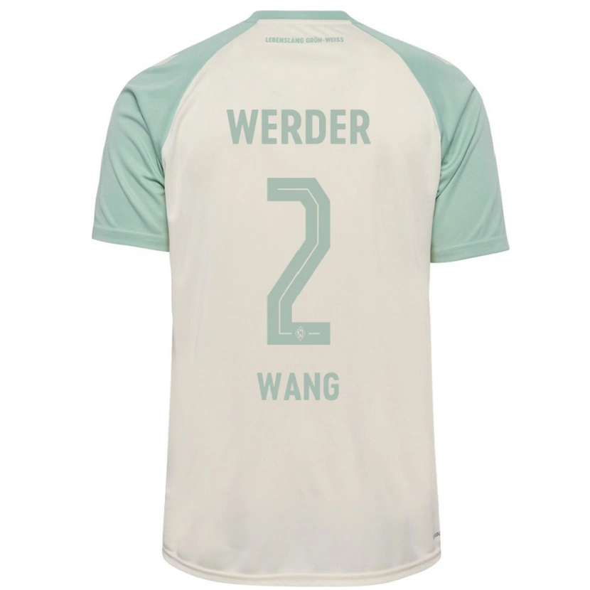 Danxen Kid Bowen Wang #2 Off-White Light Green Away Jersey 2024/25 T-Shirt