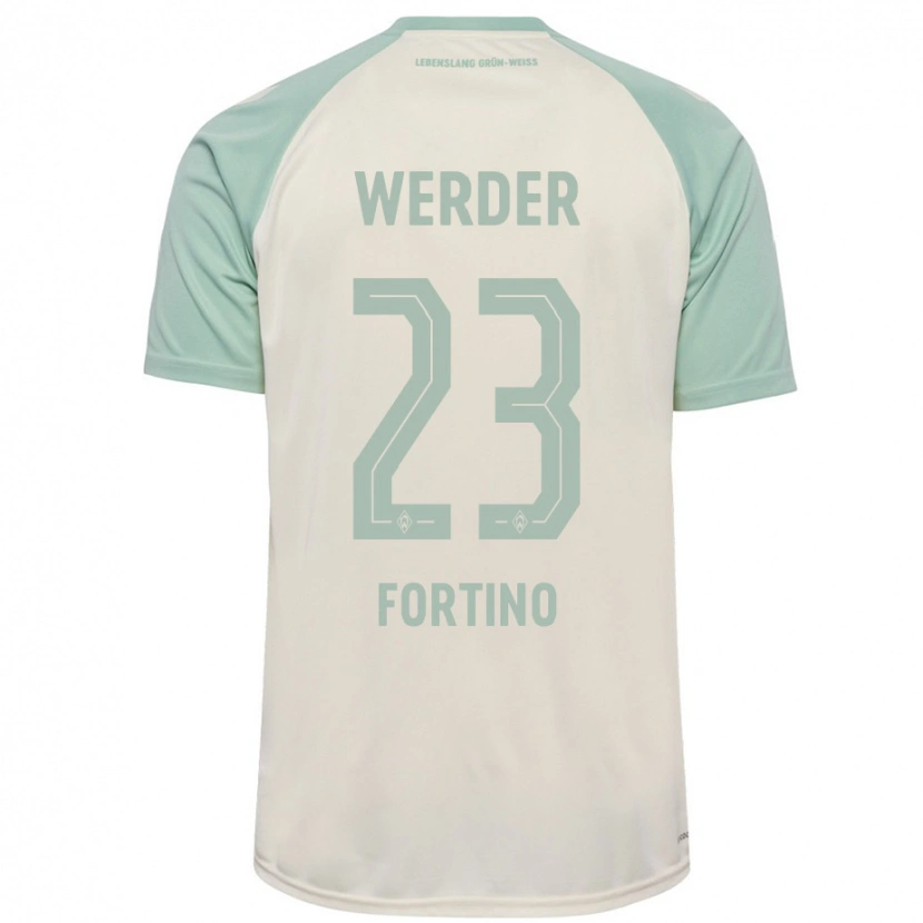 Danxen Kid Pierro Miguel Fortino #23 Off-White Light Green Away Jersey 2024/25 T-Shirt