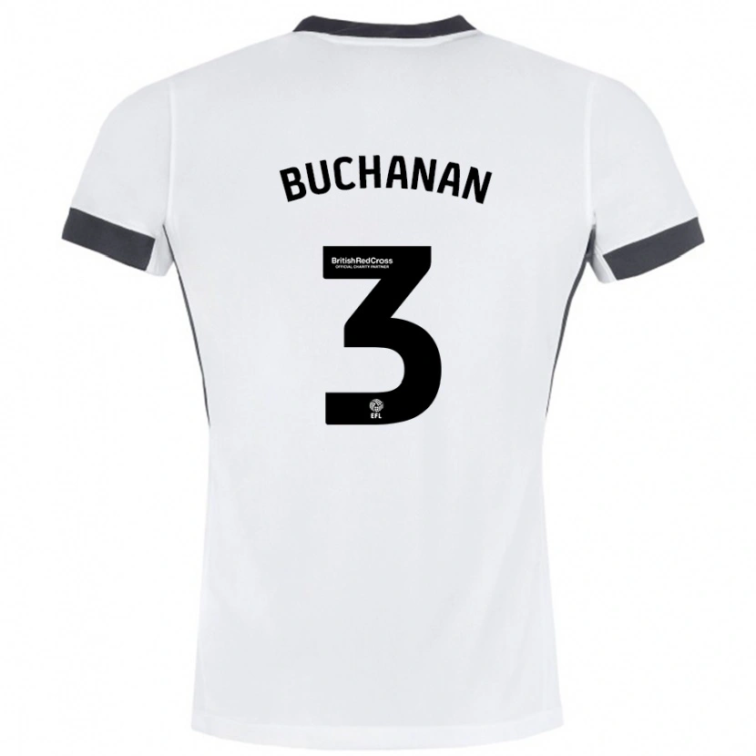 Danxen Kid Lee Buchanan #3 White Black Away Jersey 2024/25 T-Shirt