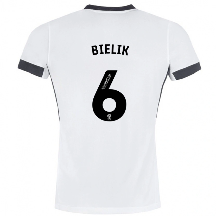 Danxen Kid Krystian Bielik #6 White Black Away Jersey 2024/25 T-Shirt